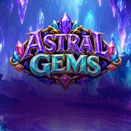 Astral Gems game thumbnail, fast-paced click-and-match instant game.