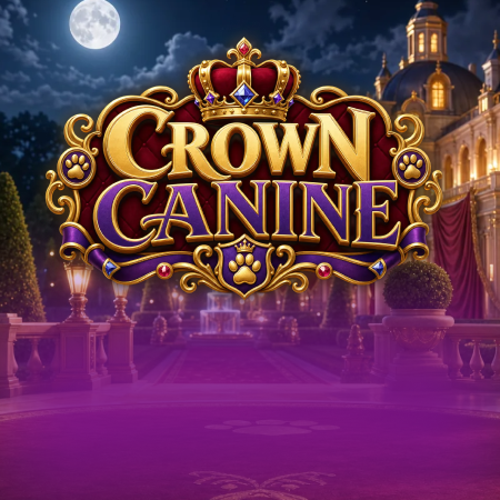 Crown Canine game thumbnail, cartoon dog-themed slot game.