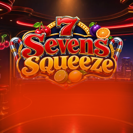 Sevens Squeeze game thumbnail, traditional retro fruit slot machine layout.
